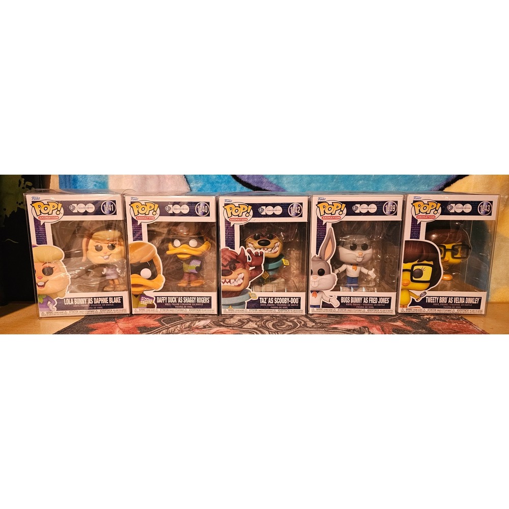 Funko Pop WB 100 Looney Tunes ScoobyDoo Mashup Set 1239 1243 Bugs Daffy Taz Lola
